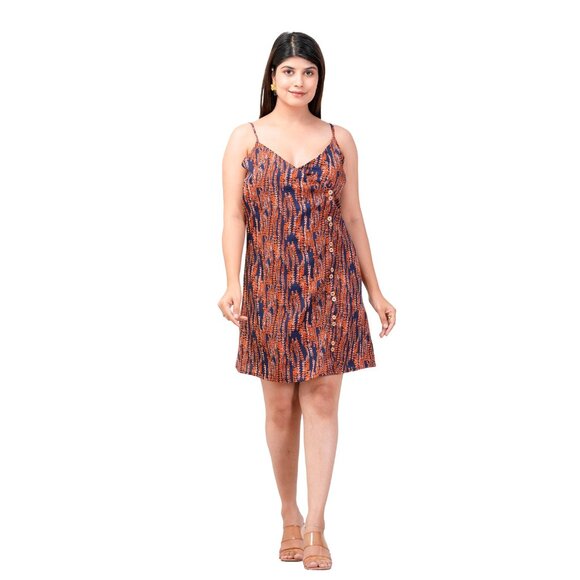 Riara Women Poly Crepe Mini Dress Casual Knee-Long Dress Party Outfit for Girls - Picture 1 of 8
